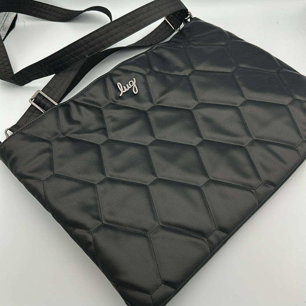 Lug Satin Luxe Large Portfolio Crossbody - Galley Black